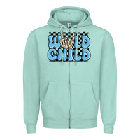 Seafoam wild child blue skeleton Zipper Hoodie - MaliasSmallBusiness
