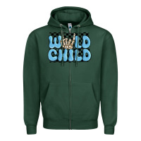 Sports Green wild child blue skeleton Zipper Hoodie - MaliasSmallBusiness