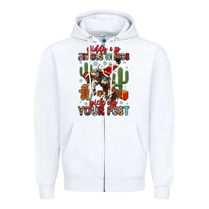 Giddy Up Jingle Horse Pick Up Your Feet Zipper Hoodie by MaliasSmallBusiness | Teevron