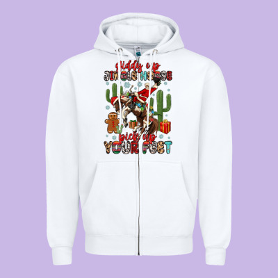 Zipper Hoodie giddy up jingle horse pick up your feet