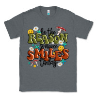 Charcoal Heather be the reason someone smiles today Classic Tee - MaliasSmallBusiness