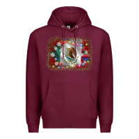 Burgundy mexico flag christmas Premium Hoodie - AdoDesignShop