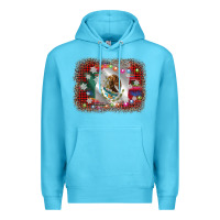 Ocean Blue mexico flag christmas Premium Hoodie - AdoDesignShop