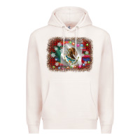 Pale Pink mexico flag christmas Premium Hoodie - AdoDesignShop