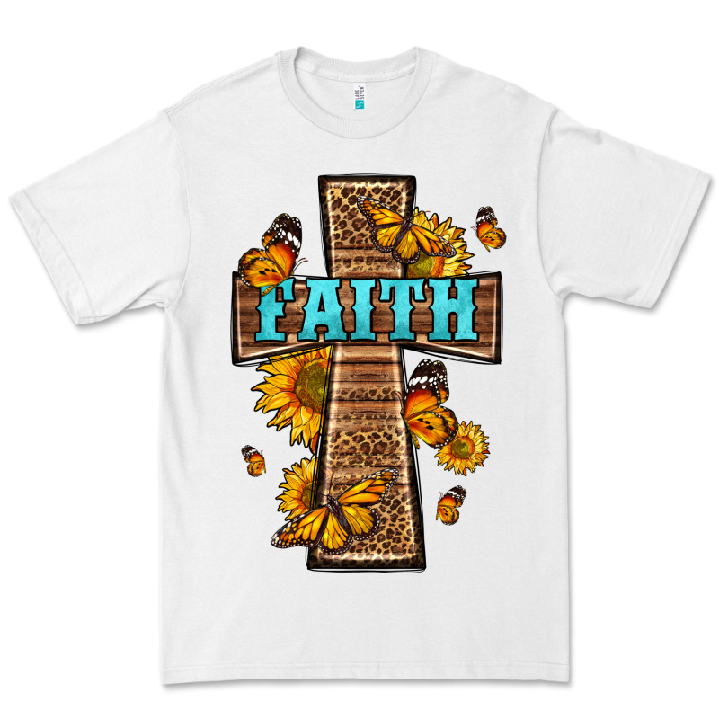 Western Faith Cross Butterfly Premium Tee by LillyAllenDesigns | Teevron