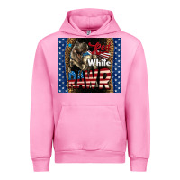 Fuchsia Pink Red White Rawr Dinosaur T-Rex Urban Hoodie - LillyAllenDesigns