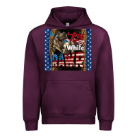 Mauve Wine Red White Rawr Dinosaur T-Rex Urban Hoodie - LillyAllenDesigns