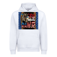 White Red White Rawr Dinosaur T-Rex Urban Hoodie - LillyAllenDesigns