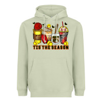 Tis' The Season Softball Coffee Cups Heavyweight Hoodie | Teevron