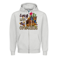 Dove Grey long live the cowgirls Zipper Hoodie - MaliasSmallBusiness