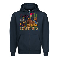 Navy long live the cowgirls Zipper Hoodie - MaliasSmallBusiness