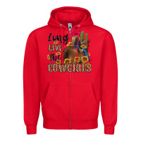 Red long live the cowgirls Zipper Hoodie - MaliasSmallBusiness