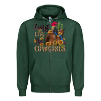 Sports Green long live the cowgirls Zipper Hoodie - MaliasSmallBusiness