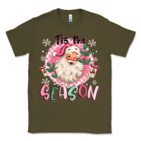 Army Green pink santa 'tis the season Classic Tee - MaliasSmallBusiness