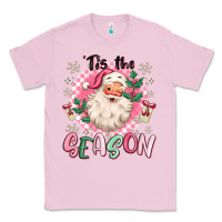 Bubblegum Pink pink santa 'tis the season Classic Tee - MaliasSmallBusiness
