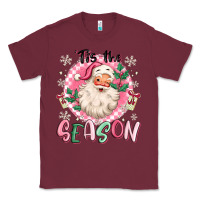 Burgundy pink santa 'tis the season Classic Tee - MaliasSmallBusiness