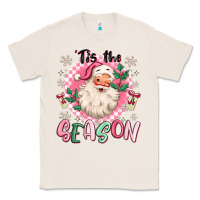 Natural pink santa 'tis the season Classic Tee - MaliasSmallBusiness