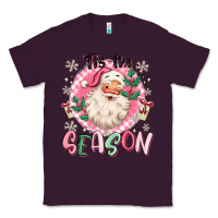 Plum pink santa 'tis the season Classic Tee - MaliasSmallBusiness