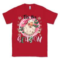 Red pink santa 'tis the season Classic Tee - MaliasSmallBusiness