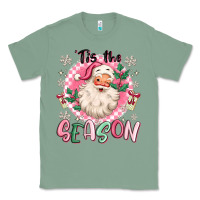 Sage pink santa 'tis the season Classic Tee - MaliasSmallBusiness