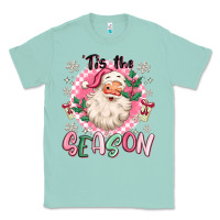 Seafoam pink santa 'tis the season Classic Tee - MaliasSmallBusiness