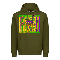 Army Green mardi gras dude Premium Hoodie - Artiststas