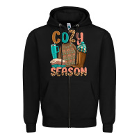 Black cozy season Zipper Hoodie - MaliasSmallBusiness