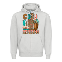 Dove Grey cozy season Zipper Hoodie - MaliasSmallBusiness