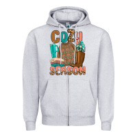 Heather Grey cozy season Zipper Hoodie - MaliasSmallBusiness