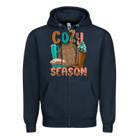 Navy cozy season Zipper Hoodie - MaliasSmallBusiness