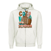 Oatmeal Heather cozy season Zipper Hoodie - MaliasSmallBusiness