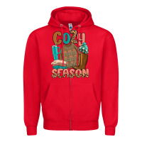 Red cozy season Zipper Hoodie - MaliasSmallBusiness