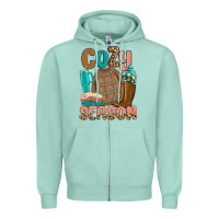 Seafoam cozy season Zipper Hoodie - MaliasSmallBusiness