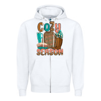 White cozy season Zipper Hoodie - MaliasSmallBusiness