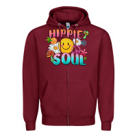 Burgundy hippie soul Zipper Hoodie - MaliasSmallBusiness