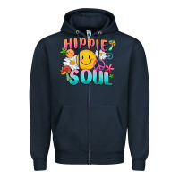 Navy hippie soul Zipper Hoodie - MaliasSmallBusiness
