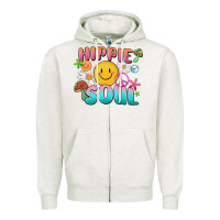 Oatmeal Heather hippie soul Zipper Hoodie - MaliasSmallBusiness