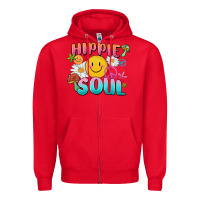 Red hippie soul Zipper Hoodie - MaliasSmallBusiness