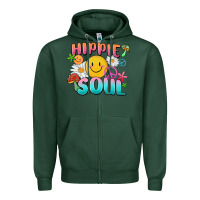Sports Green hippie soul Zipper Hoodie - MaliasSmallBusiness