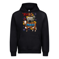 Black red white moo farm animals 4th of july Urban Hoodie - LillyAllenDesigns