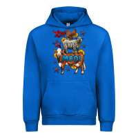 Cobalt red white moo farm animals 4th of july Urban Hoodie - LillyAllenDesigns