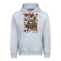 Heather Grey red white moo farm animals 4th of july Urban Hoodie - LillyAllenDesigns
