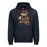 Navy red white moo farm animals 4th of july Urban Hoodie - LillyAllenDesigns