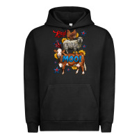Pigment Black red white moo farm animals 4th of july Urban Hoodie - LillyAllenDesigns