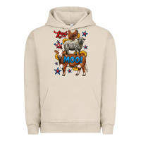 Pigment French Oak red white moo farm animals 4th of july Urban Hoodie - LillyAllenDesigns