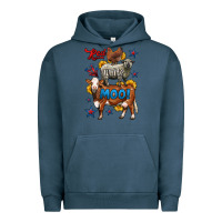 Pigment Midnight Navy red white moo farm animals 4th of july Urban Hoodie - LillyAllenDesigns