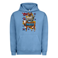 Pigment Pebble Blue red white moo farm animals 4th of july Urban Hoodie - LillyAllenDesigns
