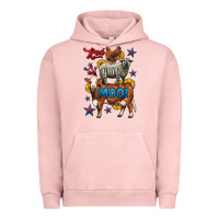 Pigment Salmon red white moo farm animals 4th of july Urban Hoodie - LillyAllenDesigns