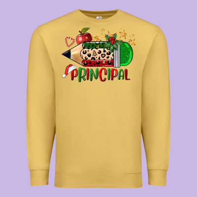 Christmas Principal Pencil Premium Sweatshirt Designed By Fadigitalartstudio