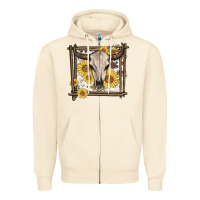 Sandshell western bull skull Zipper Hoodie - MaliasSmallBusiness